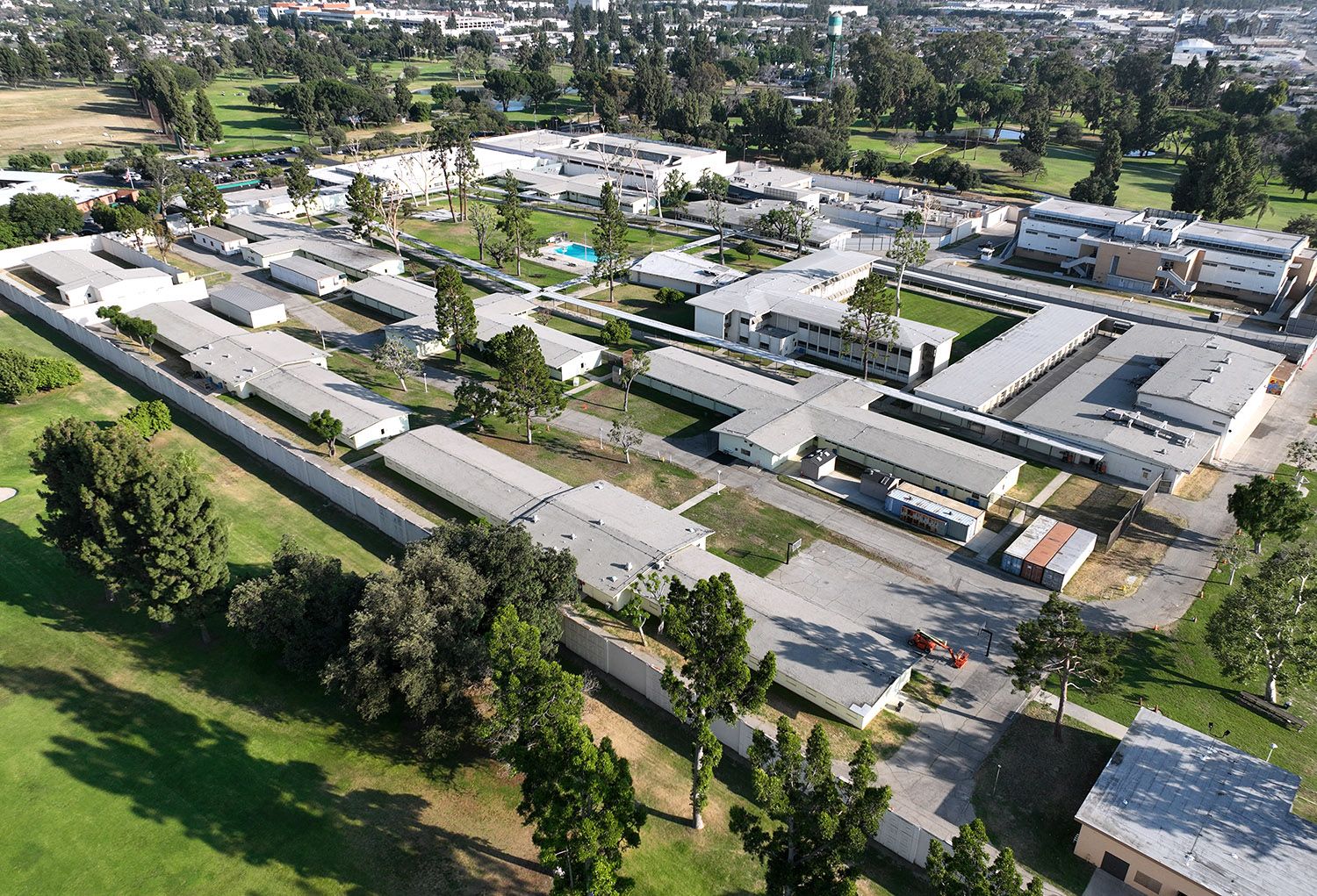 An aerial view of Los Padrinos Juvenile Hall in Downey, California. 