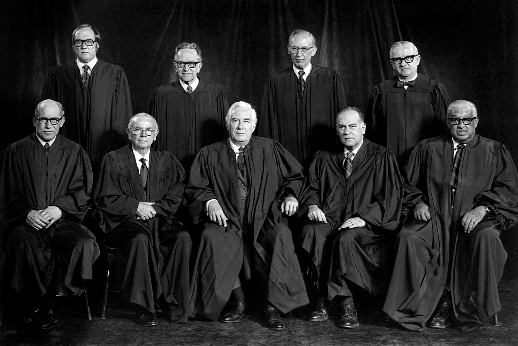 Justices on the United States Supreme Court in 1976.