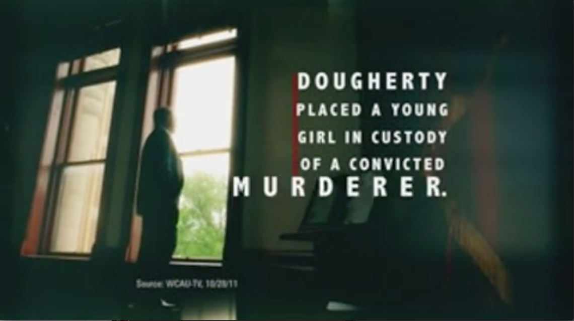 A screenshot of an ad paid for by the Republican State Leadership Committee claims Pennsylvania Justice Kevin Dougherty “failed to protect a child” in a past ruling.