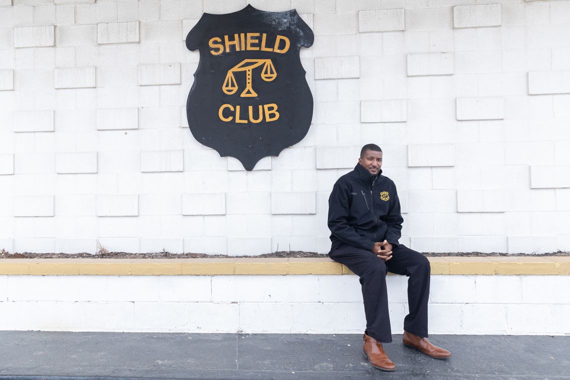 Vincent Montague outside of the Black Shield Club Headquarters in Cleveland.
