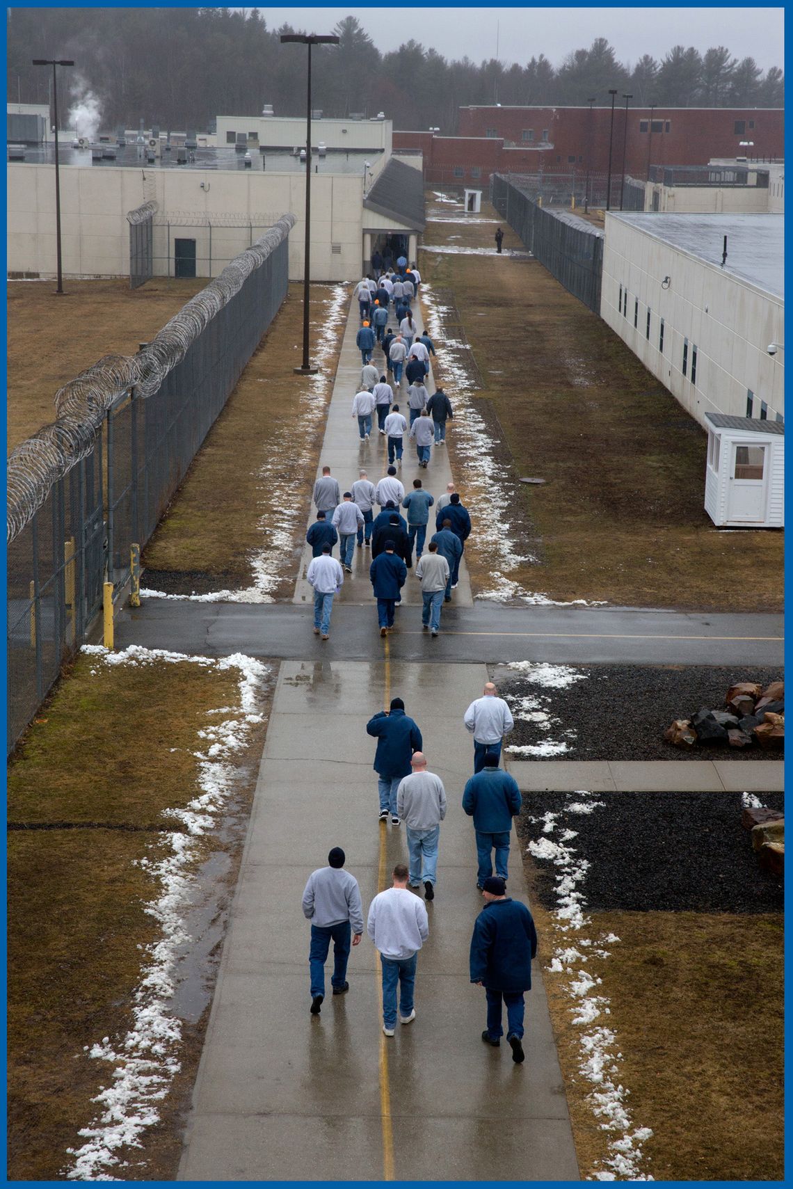 Men walked to the lunchroom at Maine State Prison in Warren, Maine, in 2016.