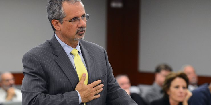 Defense attorney and state assemblyman Ozzie Fumo spoke at a hearing in Clark County District Court in 2013 in Las Vegas, Nev. 