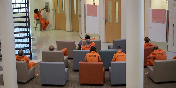 Prisoners at the Washington County Jail in Hillsboro, Ore., in 2018.