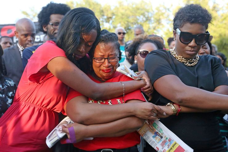 A vigil for Sandra Bland at Prairie View A&M University on July 19 in Texas. 