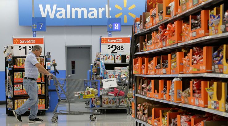 A man shops at a Walmart store in San Jose, Calif, in 2013.  