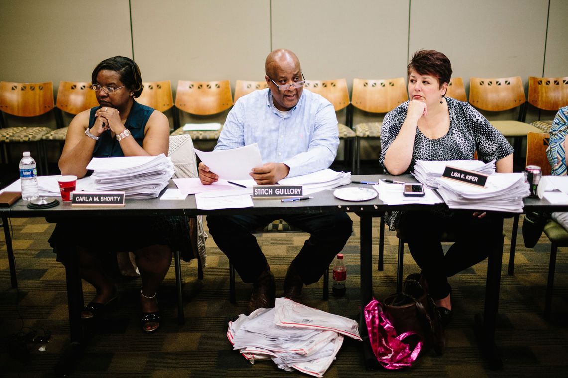 Calcasieu Parish Sheriff's Office Chief Deputy Gary “Stitch” Guillory talks during a meeting of the Louisiana Crime Victims Reparations Board. 