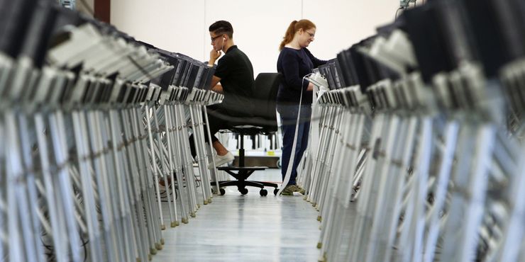 Election Commission employees tested voting machines in Memphis, Tennessee, in 2014.  