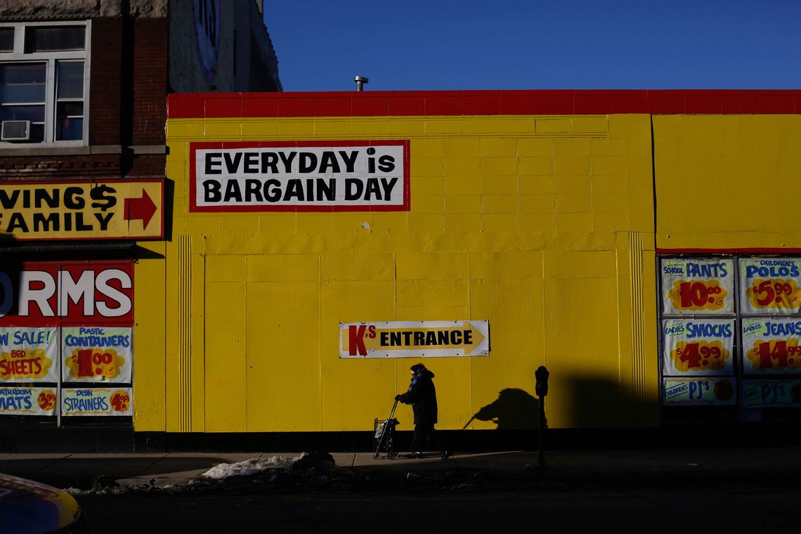 A woman walks down Cermak Road in North Lawndale. 