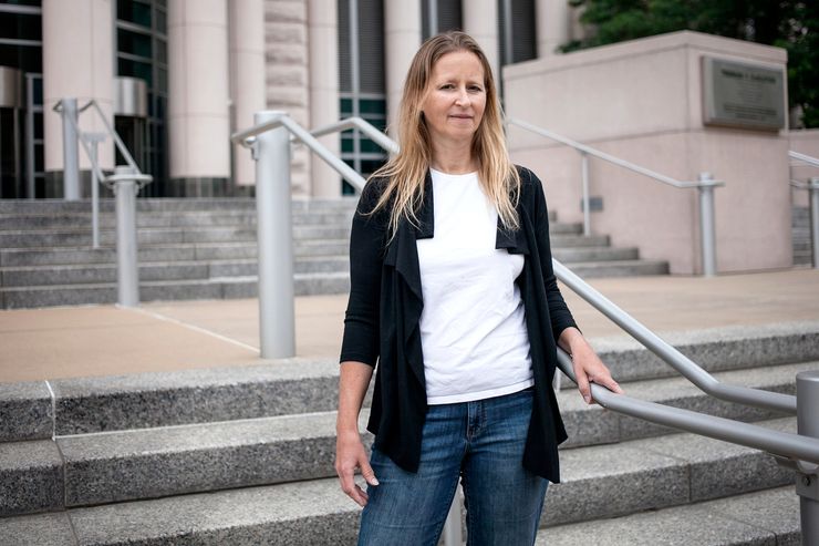 Attorney Jennifer Herndon outside the Thomas F. Eagleton U. S. Courthouse in downtown St. Louis, Mo., in June 2015. 