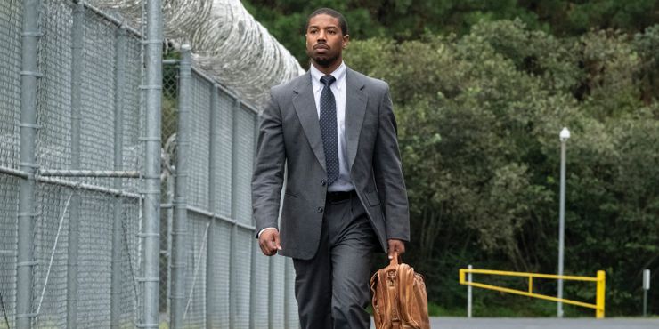 Michael B. Jordan as Bryan Stevenson in the film, “Just Mercy”.