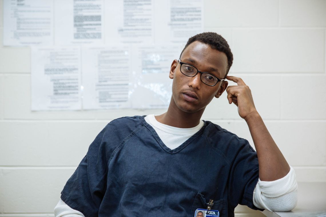 Sadam Hussein Ali says he left Somalia because al Shabab was threatening his family. Once in the United States, he was transferred to Stewart Detention Center and was unable to find pro bono legal help. Denied asylum, he is waiting to be deported back to Somalia. 
