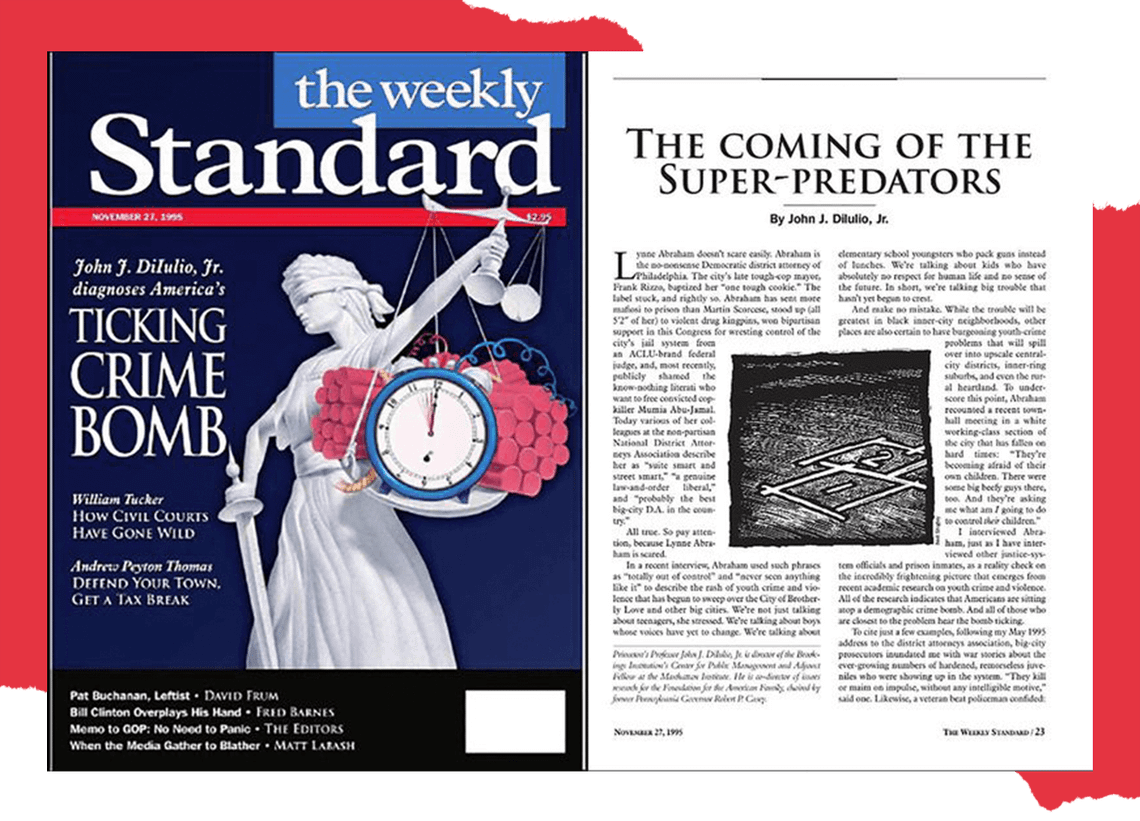 The term “superpredator” first appeared in a cover story in The Weekly Standard 25 years ago this month.
