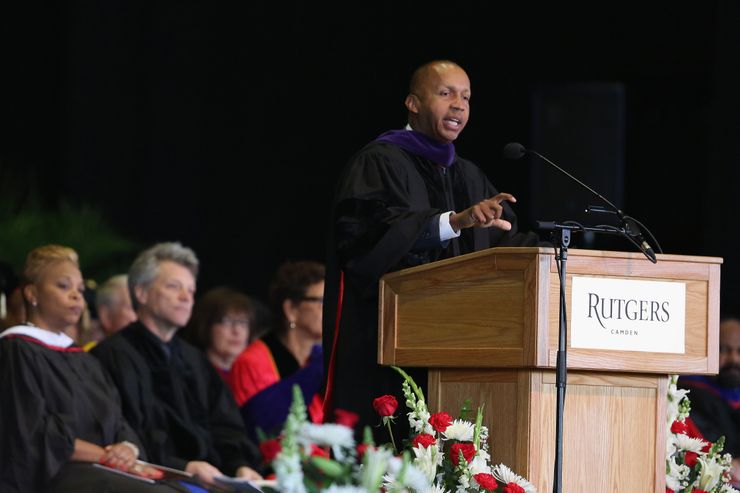 Bryan Stevenson receives a Honorary Doctor of Law from Rutgers University in Camden, N.J., in May. 