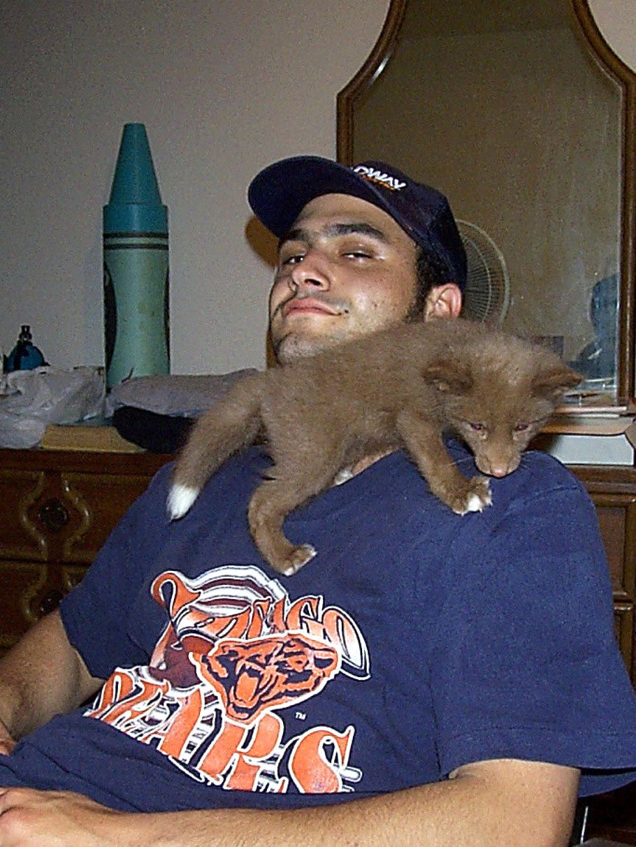 Robert Chattler with his pet fox, Hank, before he met Lee. 