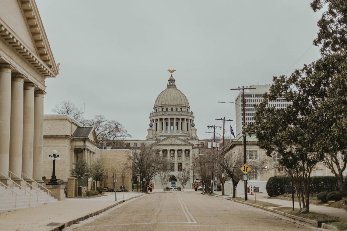 A photograph of the Mississippi State Capitol building. 