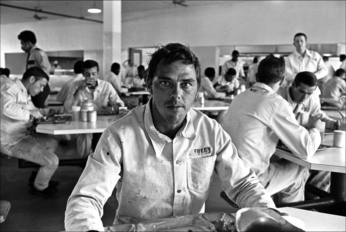 The mess hall at the Cummins Prison Farm, 1975.