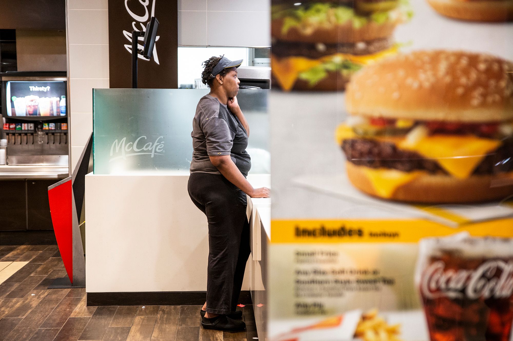 Eliza McSwain works the cash register at a McDonald’s restaurant in Brandon, Miss., in December of 2018. McSwain was one of several people hired by the local fast food franchise from the Mississippi Department of Corrections’ restitution center program.
