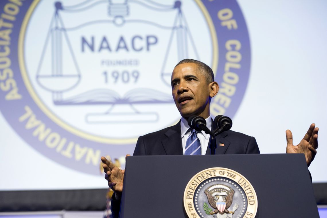 President Barack Obama speaks at the NAACP’s 106th National Convention in Philadelphia, Pa., on July 14, 2015.