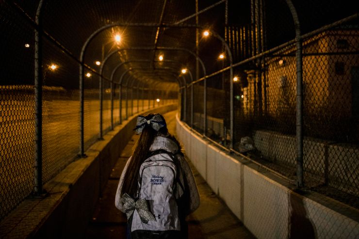 Melany Barba walks over the Cordova International Bridge, which is otherwise known as the Bridge of the Americas on January 8, 2019.