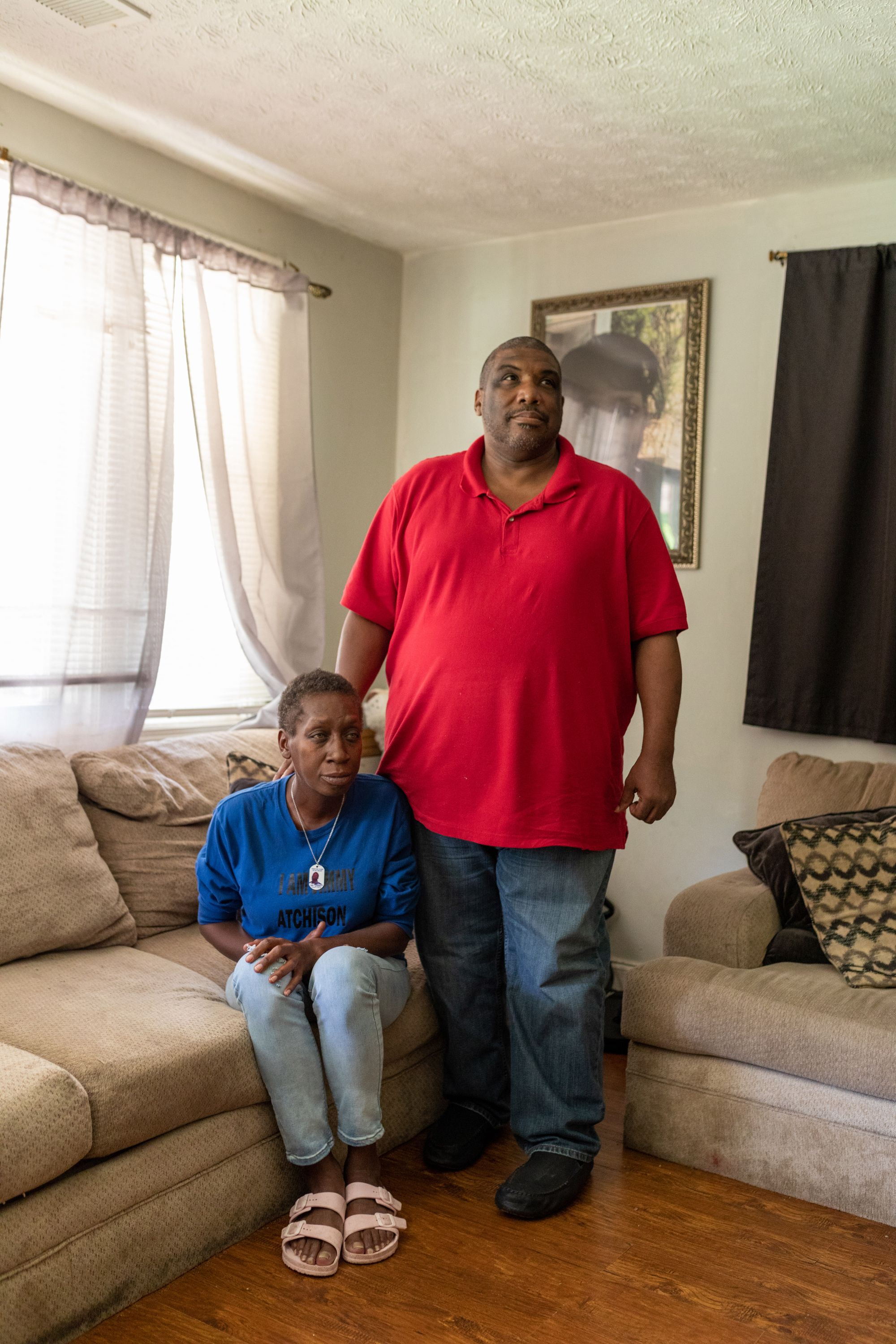 Cynthia Atchison , left, and Jimmy Hill, mother and father of Jimmy Atchison