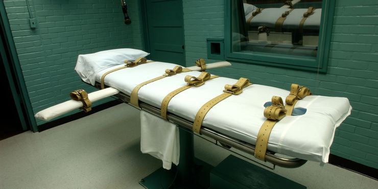 The execution chamber at the Huntsville Unit in Huntsville, Texas.