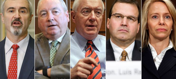 From left, John G. Malcolm, Judge K. Michael Moore, Judge Henry E. Hudson, Judge Luis Felipe Restrepo, and Judge Claria Horn Boom have been nominated by President Trump to fill the five empty spots on the U.S. Sentencing Commission. 