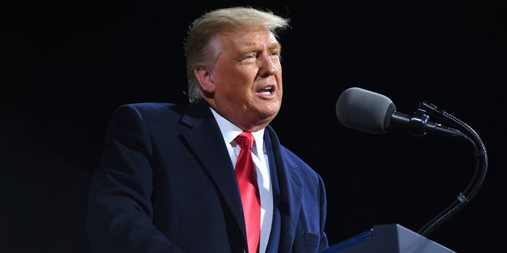 President Donald Trump spoke during a rally in Montoursville, Pennsylvania, on October 31.