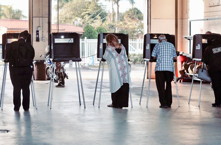 Voters in Hialeah, Florida, outside Miami cast their ballots on Nov. 6.