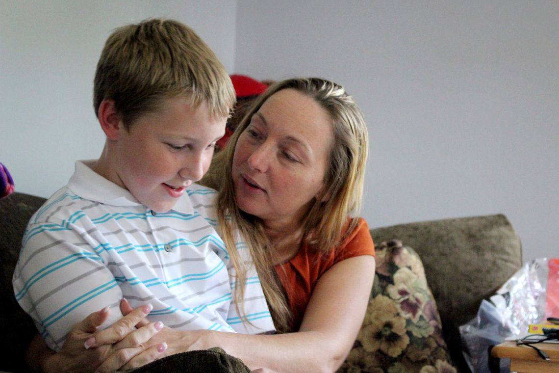 Cass with her 11-year-old son, Matthew.