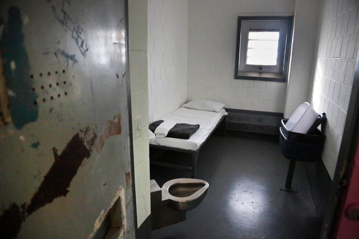 A solitary confinement cell at New York City’s Riker’s Island jail. 