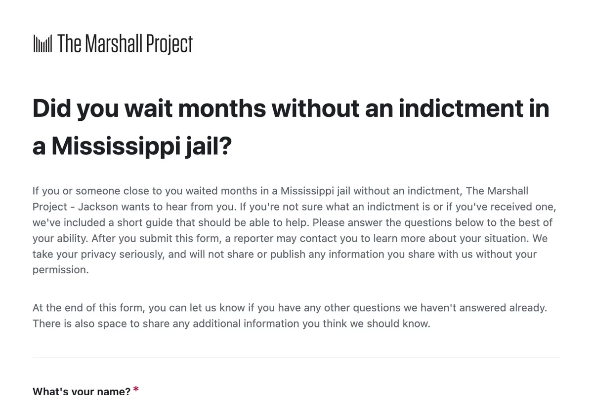 Did You Wait Months in a Mississippi Jail? We Want to Hear From You