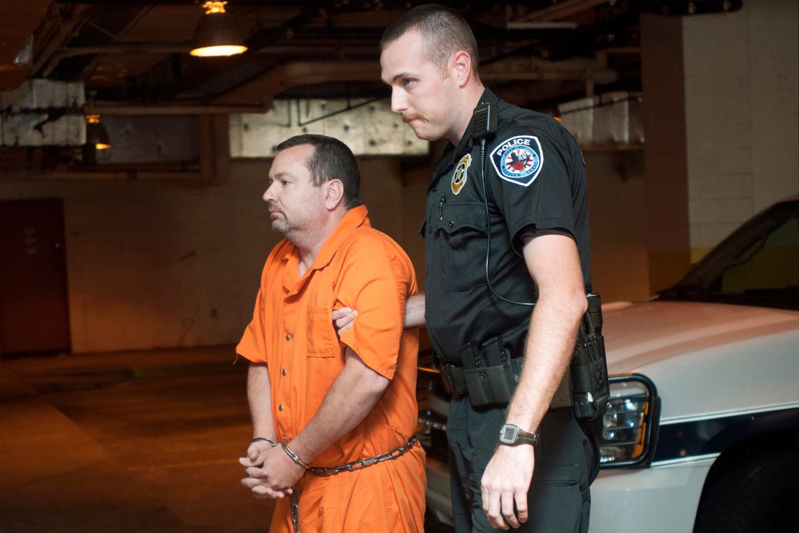 James Calvert was escorted into the Smith County Jail in Tyler, Texas in 2012. 