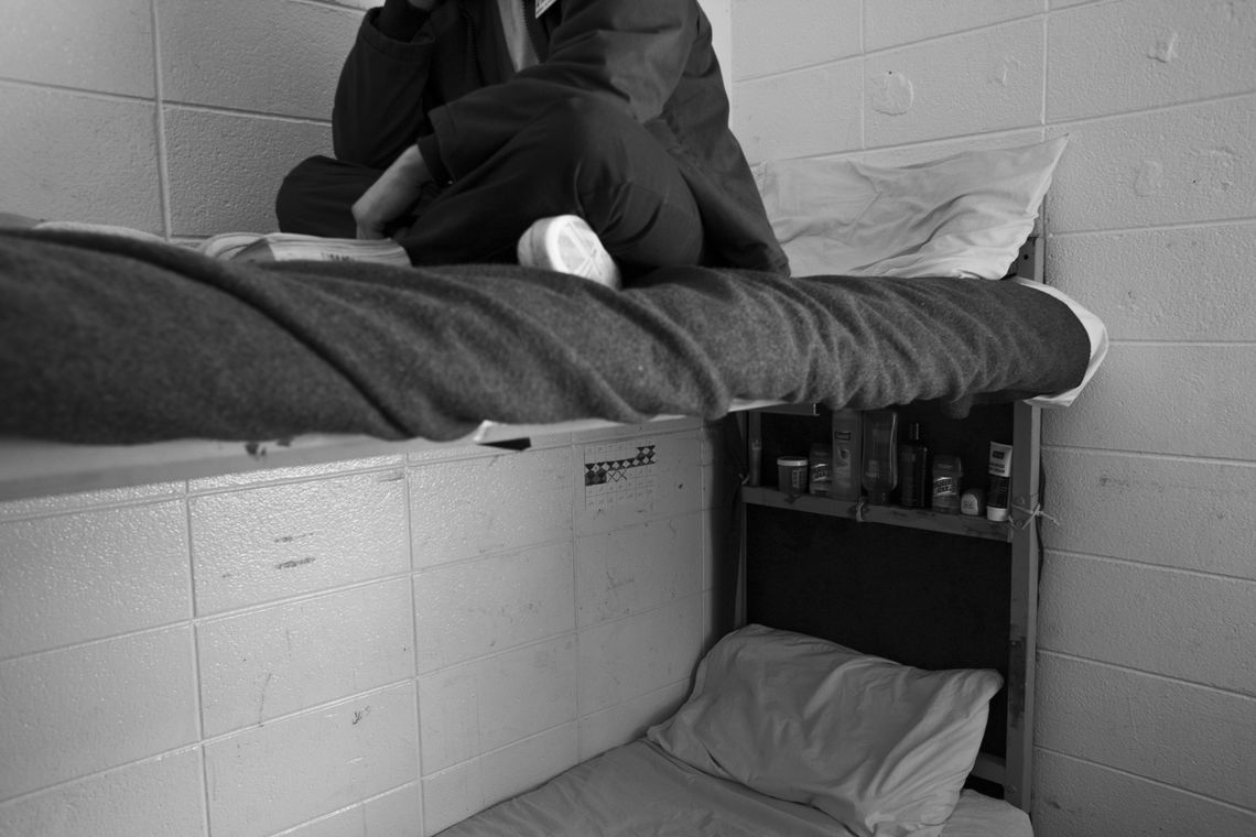 A prisoner in his cell in Illinois, in 2010.