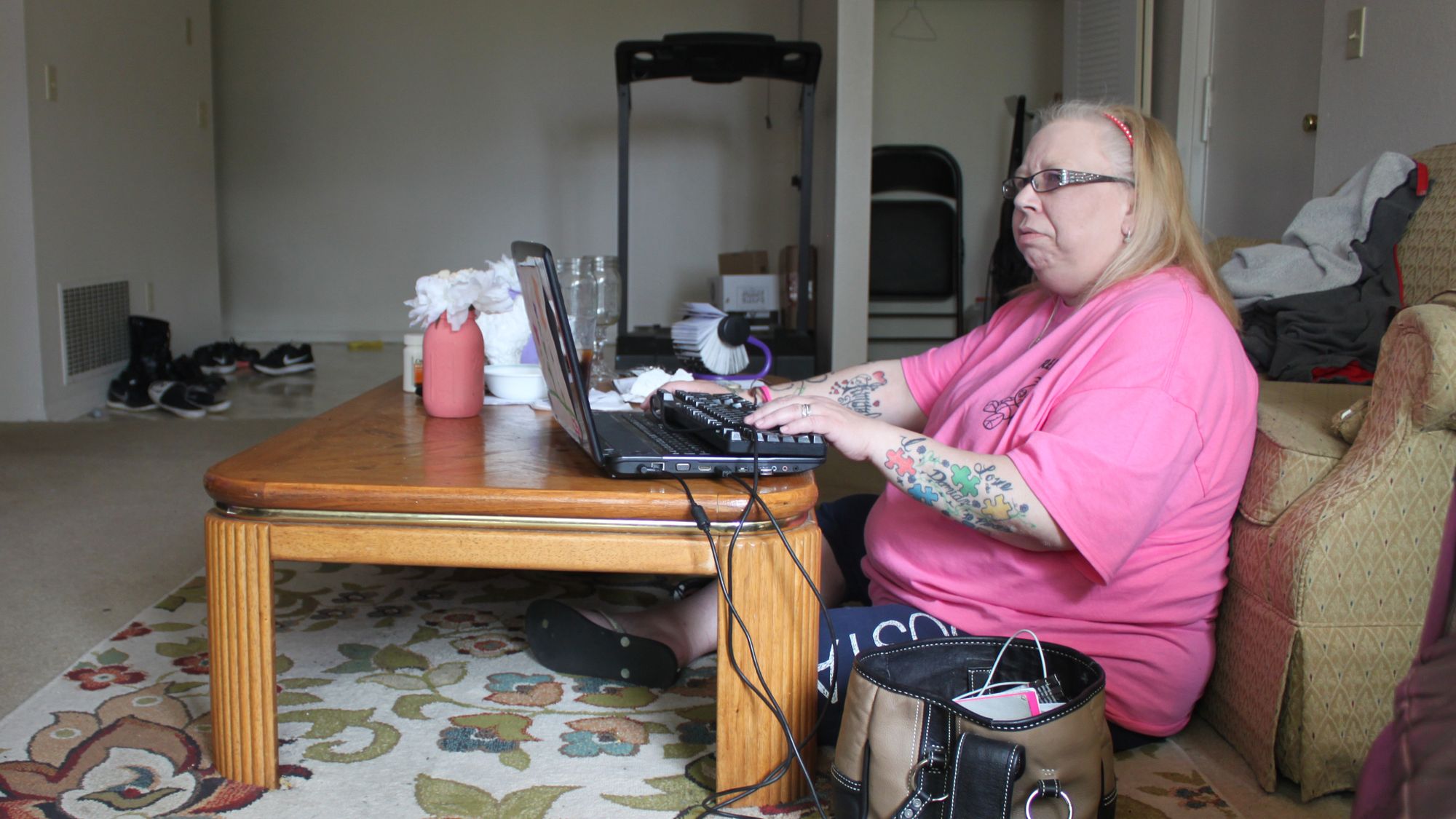 Renea Royster at her son Phil’s apartment in Perrysburg, Ohio.