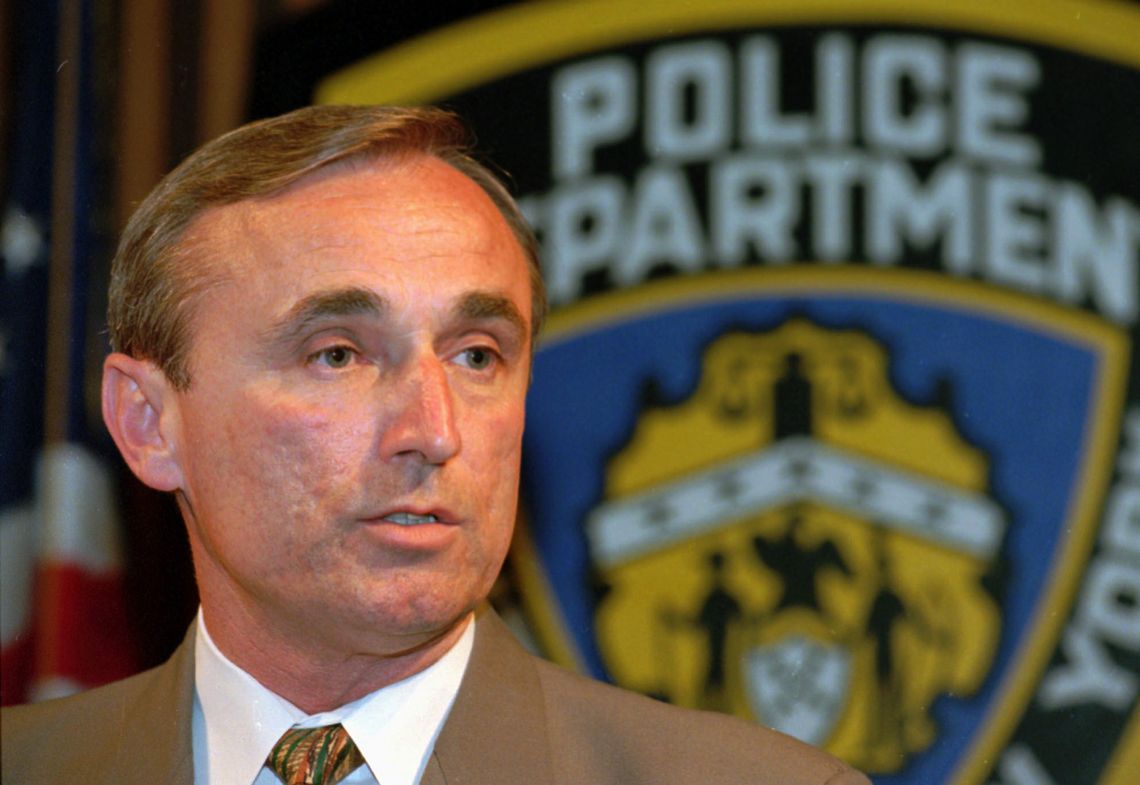 Bill Bratton during his first stint as New York’s Police Commissioner, at a news conference in 1994. 