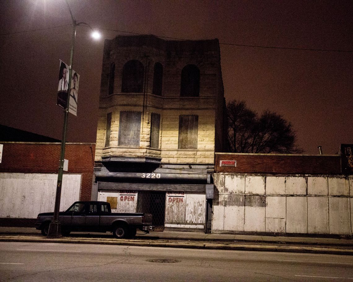 An abandoned building in North Lawndale, not far from the Cook County Jail. 