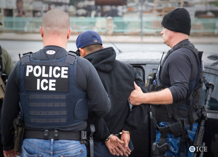 In a targeted enforcement operation, U.S. Immigration and Customs Enforcement agents arrested hundreds of foreign nationals.