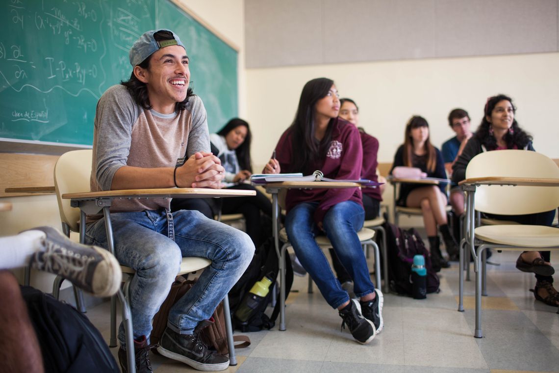 Joseph in class at Berkeley in 2014. He attended the university for five semesters and now has a full-time job. 
