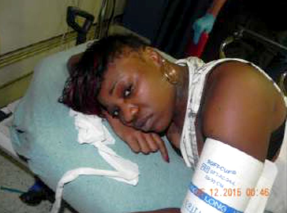 Ashley White in the hospital after she was bitten by Andor in 2015. 