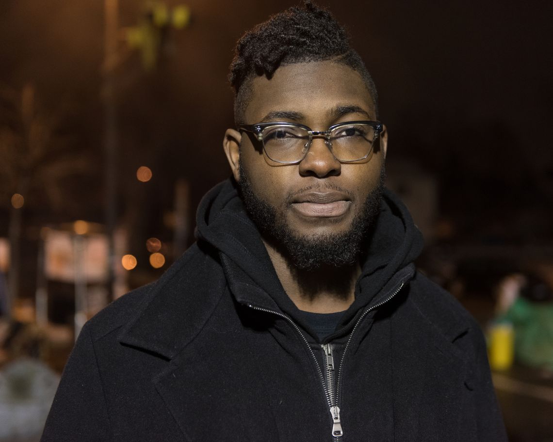 PROGRESS: Michael McDowell, 22, an organizer with Black Lives Matter Minneapolis. He spoke to the crowd: “This occupation is happening because we’re saying we’re tired. The 4th Precinct has been a hub of terror since it existed. It started off as a community center and we want it to get turned back into a community center. Cuz what we have done is, pretty much, we’ve built a community center,” he said. “We have created a sacred space. We’ve taken back a hub of terror and we’ve made it something beautiful.”
