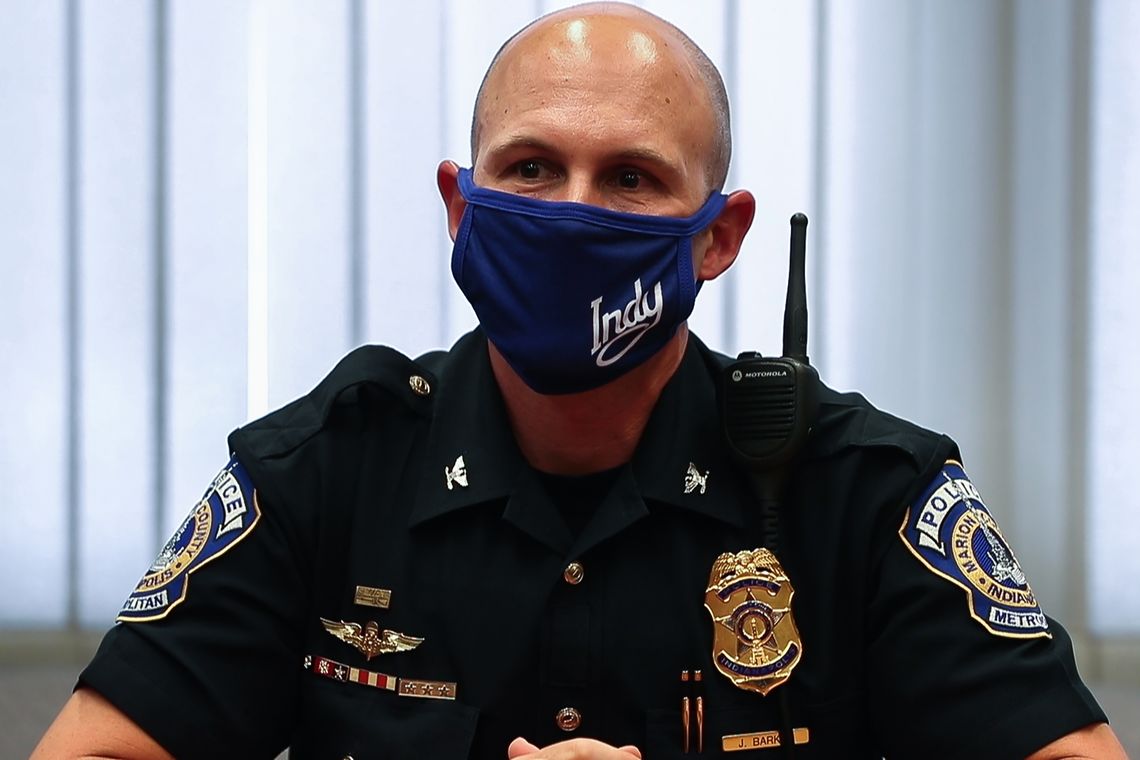 Deputy Chief Josh Barker, of the Indianapolis Metropolitan Police Department, photographed in June, oversees the department’s operations division, which includes the K-9 unit. 