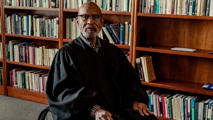 Judge Thelton Henderson, who has presided over a series of prison cases that ultimately forced radical changes in the system, at the University of California Berkeley School of Law.  