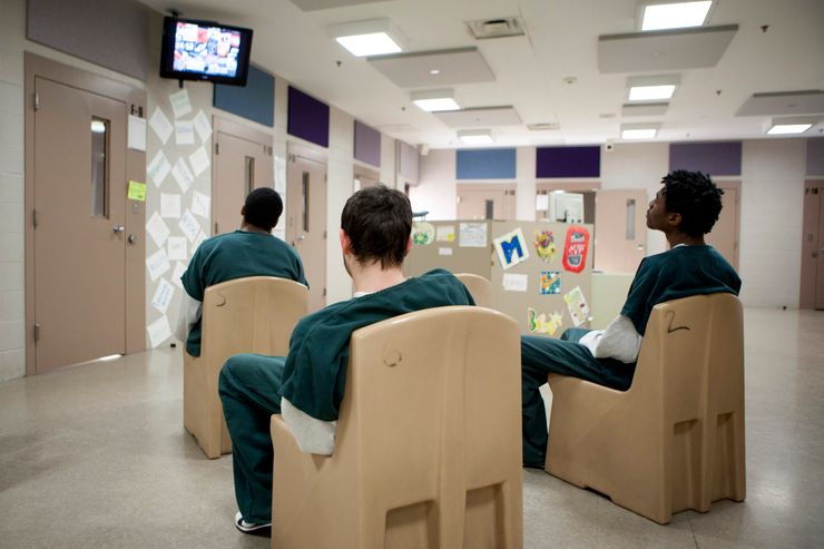 Youth offenders at the Lucas County Juvenile Justice Center in Toledo, Oh., in January.