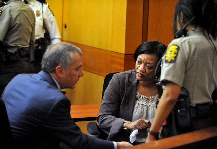 Former Dobbs Elementary principal Dana Evans after being found guilty in the Atlanta Public Schools cheating trial.