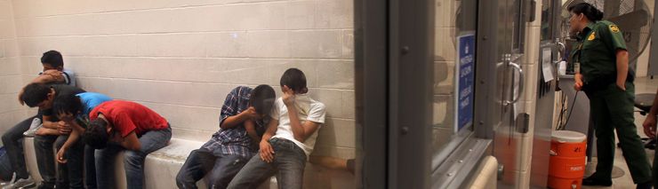 Detainees at the border patrol station in McAllen, Texas, in 2014.  A growing number of courts in the U.S. are providing legal representation to immigrants in deportation proceedings who cannot represent themselves.