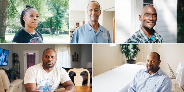 Clockwise from top left: Patrice Sparks, Clint Williams, Lionel Paul Dugas Charles Blue and Detric Linner.