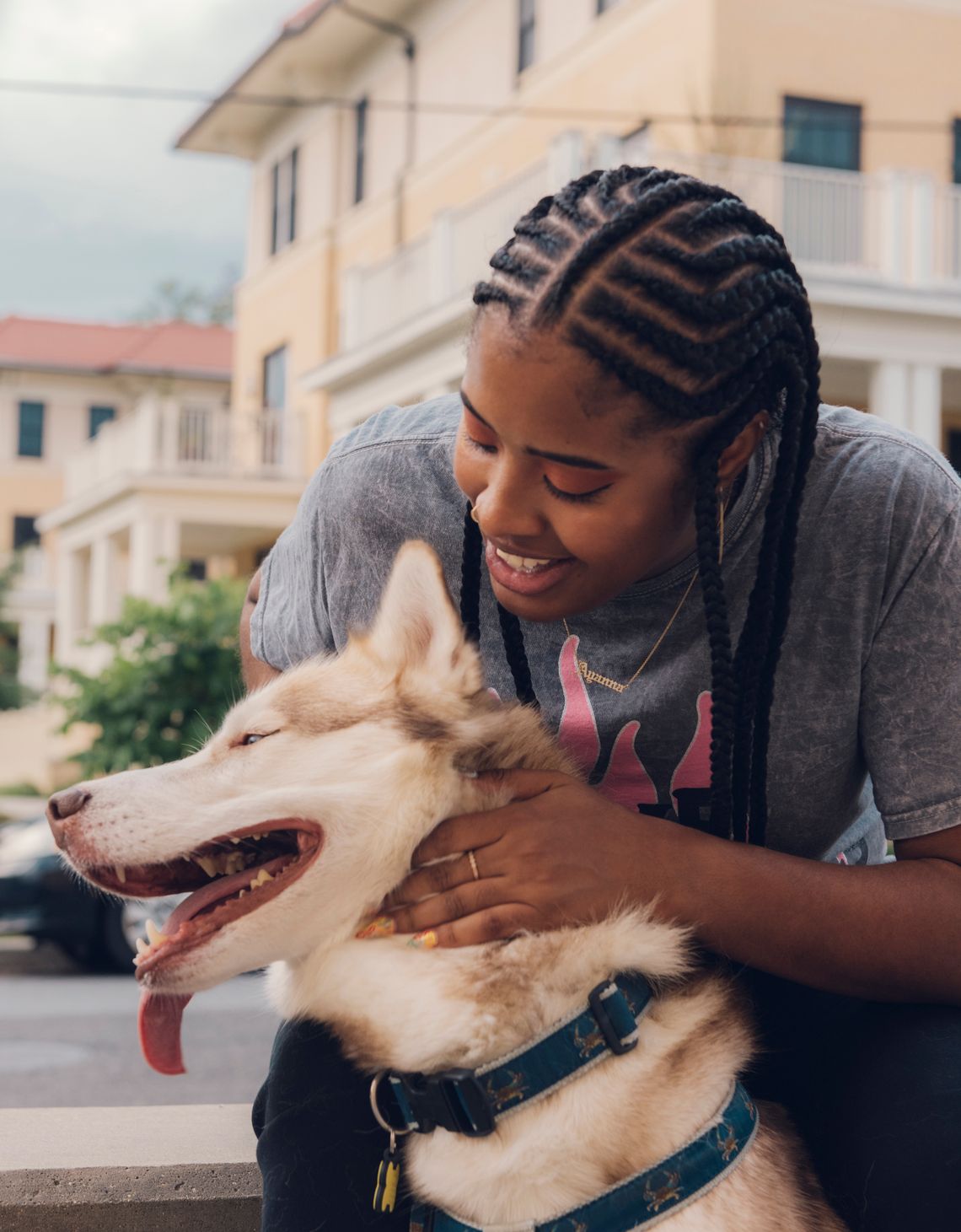 Brooks with her dog, Neptune, in Washington D.C., in September. She was bitten by a Maryland police dog nearly two years ago.