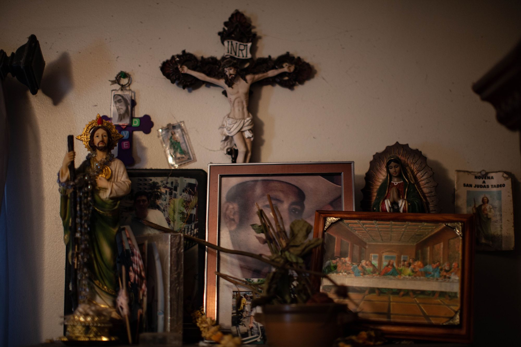 A picture of Pedro sits in a shrine in the family home. 