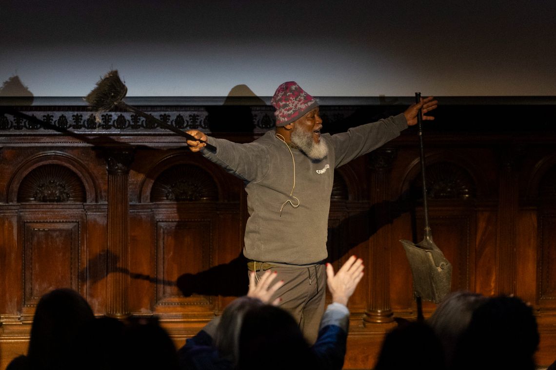 Charles Jackson, who spent almost three decades in prison, sings Queen’s “Bohemian Rhapsody” during a play about his journey to prove his wrongful conviction and his life after being exonerated.