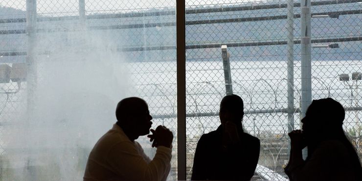 People at Sing Sing Correctional Facility in Ossining, New York, in 2016. 